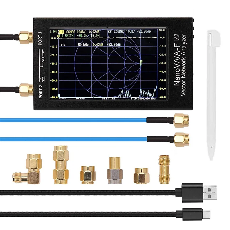

Nanovna-F V2 Vector Network Web Analyzer 50Khz-3Ghz Antenna Analyzer Network Cable Tester 4.3 Inch Web Tools