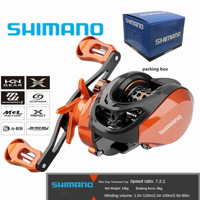 Shimano Baitcasting Fishing Reels Gear Ratio 7.2:1 Max Drag 15kg