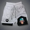 Men Gym Casual Shorts 2 in 1 Performance Shorts Monkey Print Quick Dry Double-deck Running Workout Fitness Jogging Short Pants 3