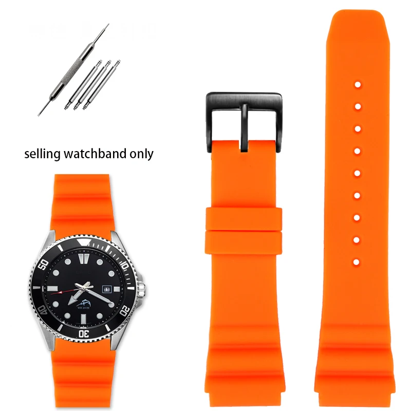 High Quality Rubber Silicone 22mm Watchband for Casio/Seiko