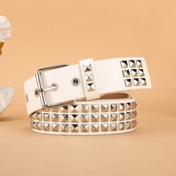 Edgy Punk Rock Fashion Rivet Belt - 110cm (WHITE)