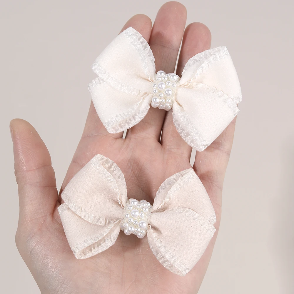 2Pcs Trendy Pleate Hair Clips Sweet Pearls Hairpins Light Color Barrette For Girls Children Korean Headdress Accessories 5