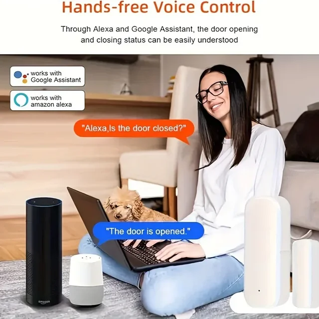 Tuya ZigBee Door Window Sensor Smart Home Contact Detector Open/Closed Detection Voice Control Alexa Google Home Security Alarm 4