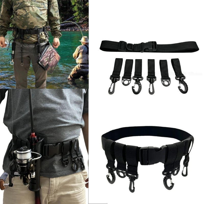 Fishing Rod Holder Belt Adjustable Fishing Wader Belt Wading Belt