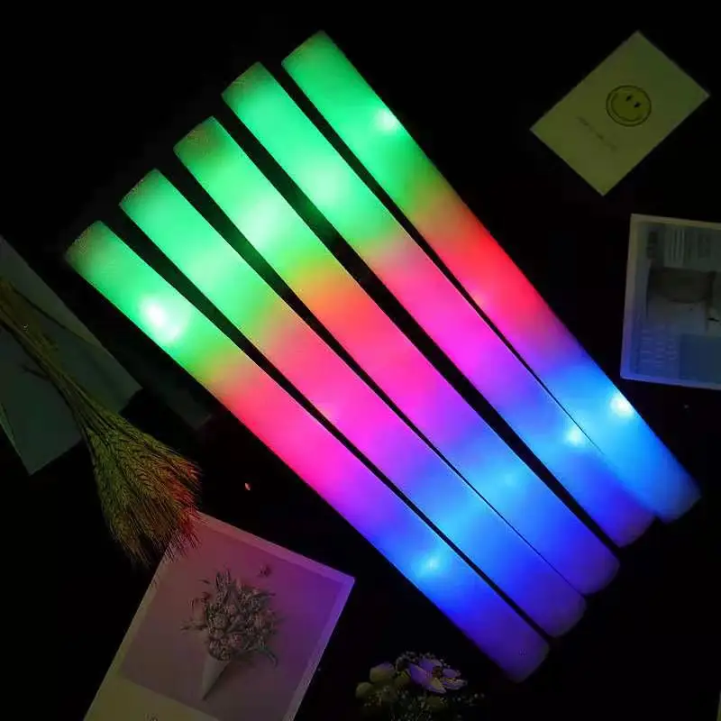 Foam Glow Sticks for Wedding LED Light Up Foam Sticks Colorful Flashing  Sticks Birthday Easter Party Supplies Glow in The Dark