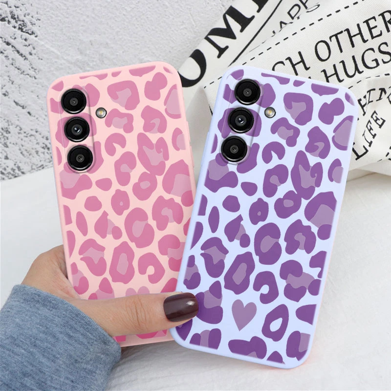 Leopard Print Pattern Soft Silicone Protective Phone Case for Samsung Galaxy A14 5G