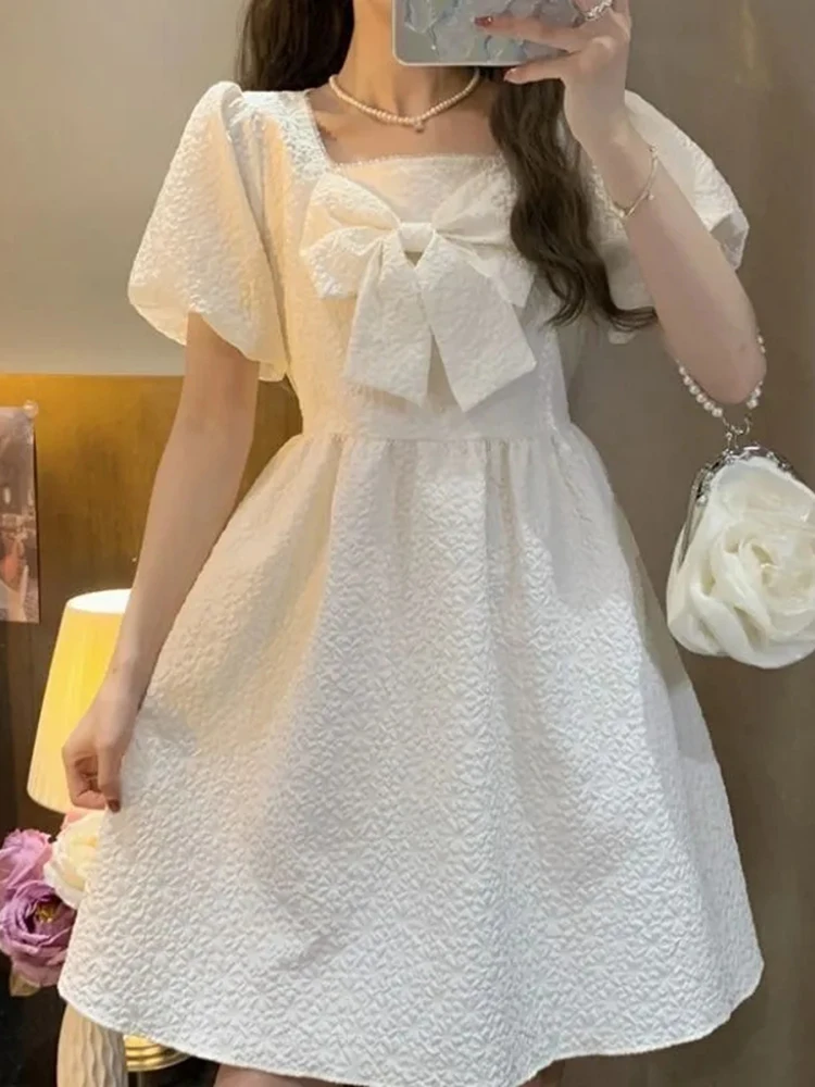 

Женское мини-платье с квадратным вырезом, в Корейском стиле