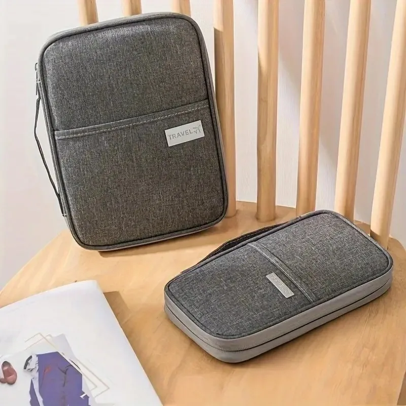 1PC 휴대용 여행 비행기 가방, 비즈니스 여행 여권 가방, 다기능 문서 저장 가방 보관 가방