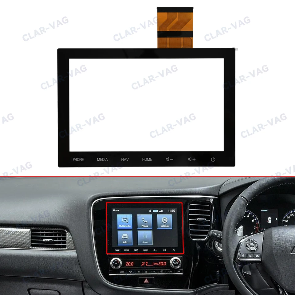 Numériseur d'écran tactile pour MITSUBISHI Outlander lecteur DVD radio navigation GPS 8 pouces MK3 SAT NAV 8740A098 8740A103 2019-2022