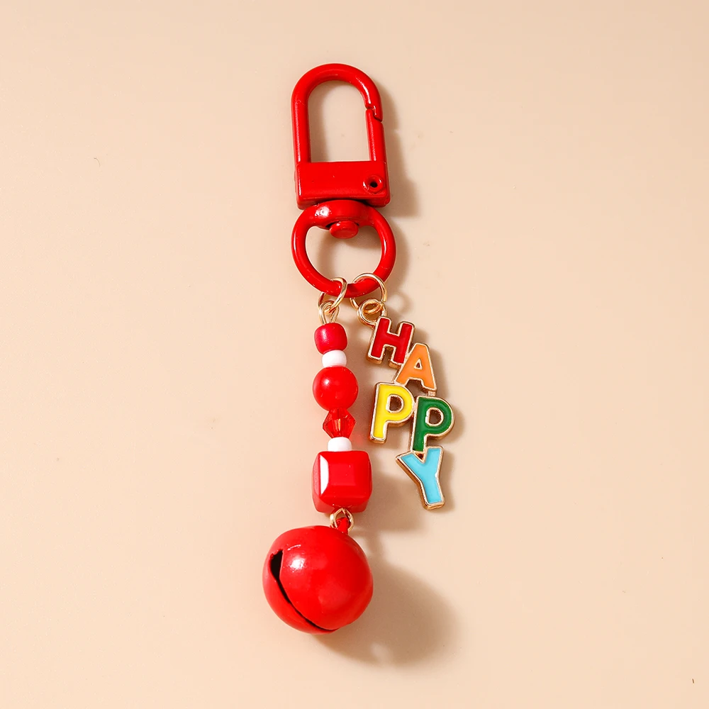 Leslie süßer schicker Happy Ring Bell Schlüsselanhänger, Bonbonfarben, süßer Mädchen-Schlüsselanhänger für Frauen, Kinder, alles Gute zum Geburtstag, Geschenke, Neujahrsschmuck – Detail 6