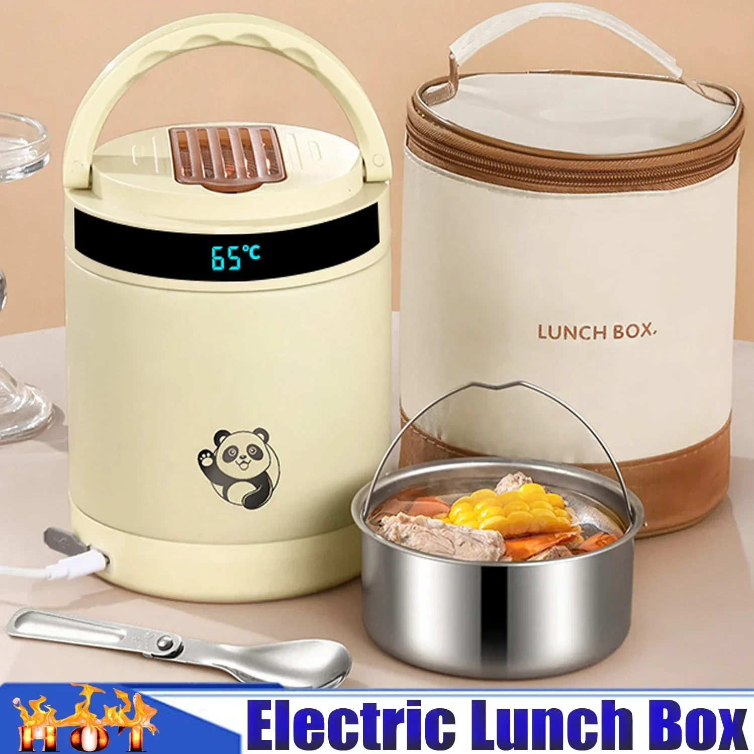 ElectricLunchBoxUSBFoodWarmerLunchBoxforCarTruckOffice