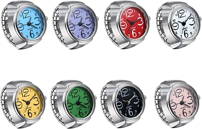 Modni stil 2025 mini roza prstna ura iz zlitine z elastičnim paščkom, retro rimska kvarčna ura z obročem za moške in ženske_voghion.com