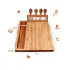 Bamboo Tray Cheese Board Set With Cheese Knife Portable Outdoor Dinner Plates Hotel Restaurant Decoration Accessories Party Sets 6