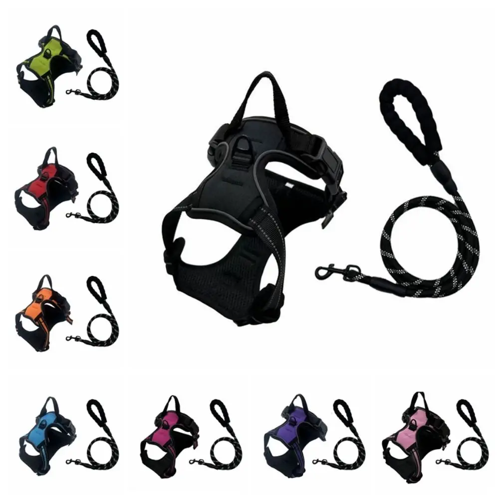 

Reflective Dog Harness Soft Mesh S/M/L/XL Pet Traction Rope No Choke Colorful Pet Harness Leash Set Rabbit