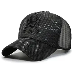 Summer Men's Embroidered Sunshade Cap - Versatile Sports & Travel Hat - Adjustable (Black)
