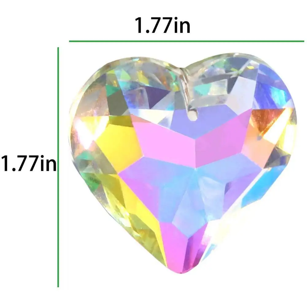 45mm Heart Crystal Prisms AB Color Suncatcher Love Pendant Glass Hanging Home Wedding Decor DIY Ornament Accessories Gift
