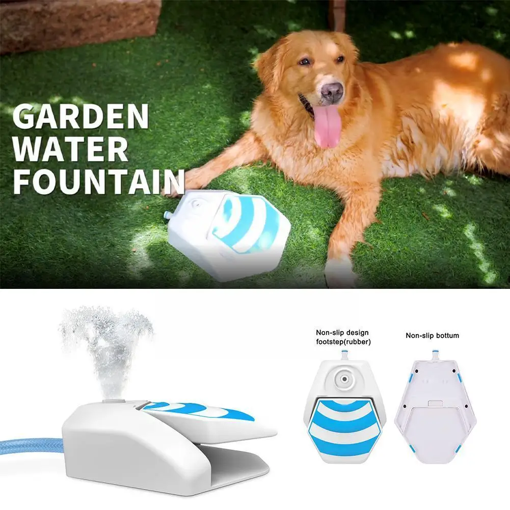 Dog Outdoor Water Fountain Pet Water Feeder Dog Step Automatic Spray