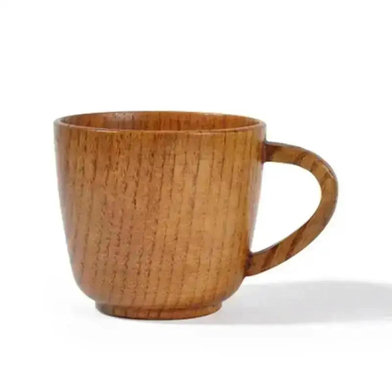 Simple Handmade Wooden Cup Drinking Natural Milk Tea Coffee Beer Drinkware Mugs Travel Teaware Home Bar Kitchen Gift Decor