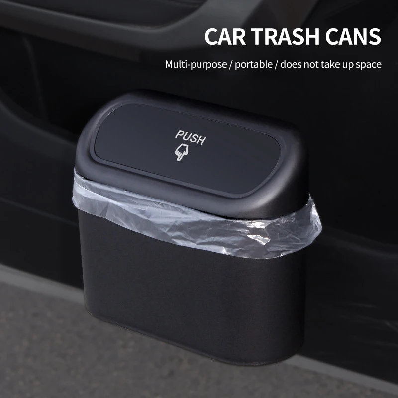 

Универсальное мусорное ведро с крышкой для двери автомобиля, подвесное ведро для хранения, мусорное ведро, мусорное ведро, аксессуары для автомобильного интерьера