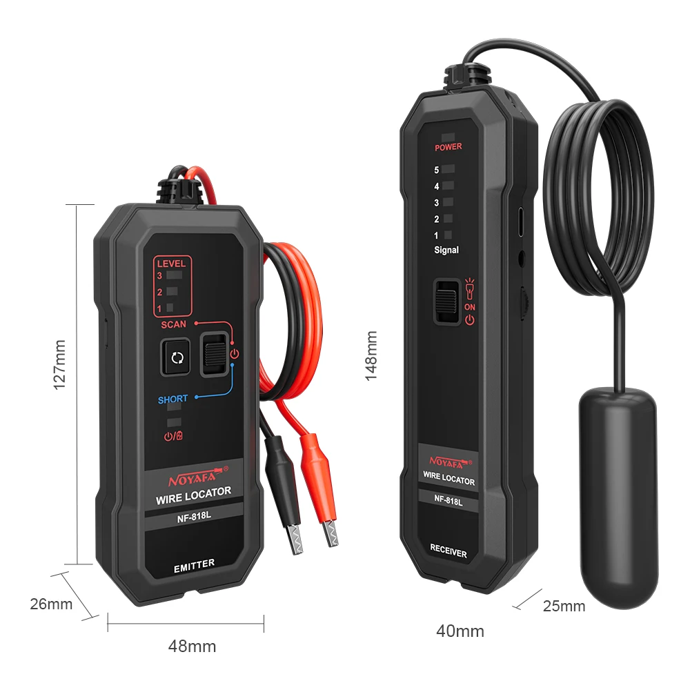Noyafa NF-818L Underground Cable Locator Wire Tracer Detector with Earphone Test Network Cable Tracker Telephone Line Tester 6