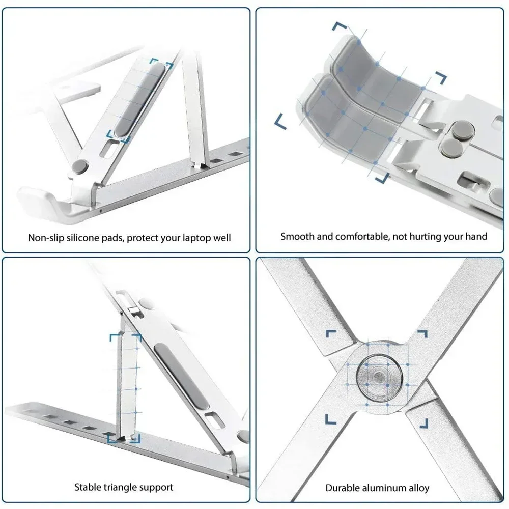 Ergonomic Adjustable Laptop Stand — Aluminum Desk Riser view 4