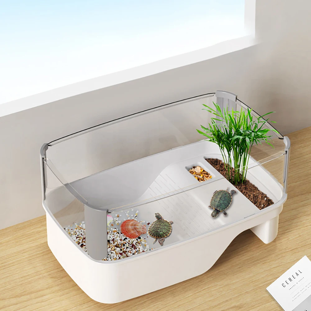 

Turtle Habitat With Areas To Breed Feed Swim Bask Indoor Reptile Habitat Cage For Small Animals 35x23x17cm/13.7x9.0x6.7 Inches