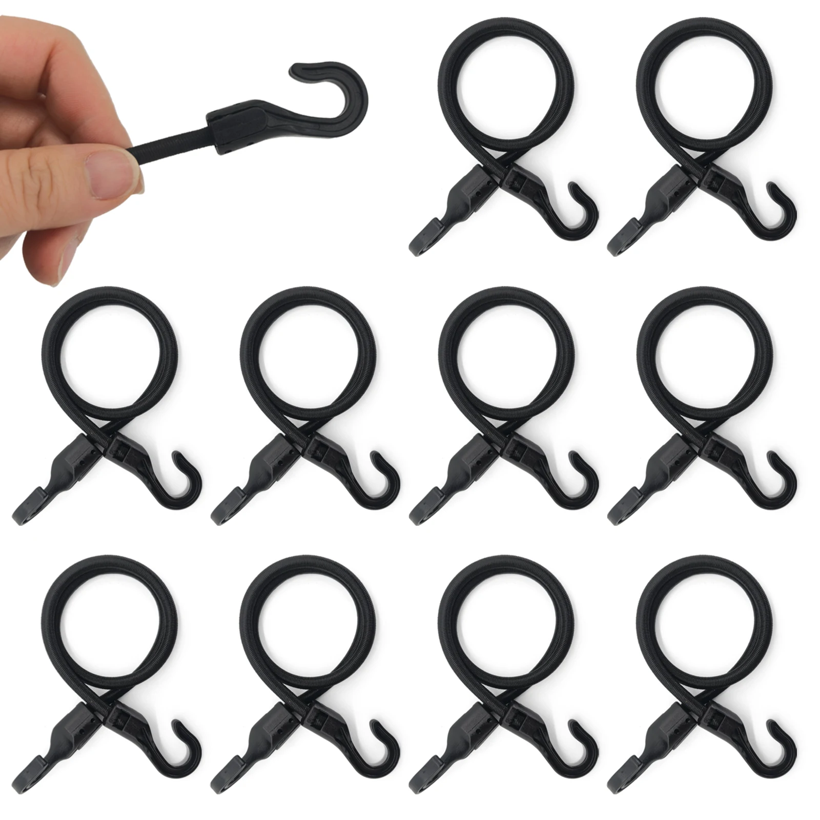 Bungee Straps Elastic Bungee Cords 2/5/10Pcs Heavy Duty Ropes for Bike Tents Camping RVs Trunks Luggage Racks