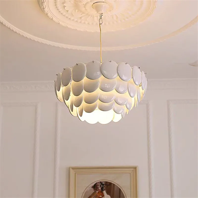 

Nodic bauhaus chandelier Contemporary White Ceramic light vintage Hanging Lamp bedroom living room Dining Table lighting