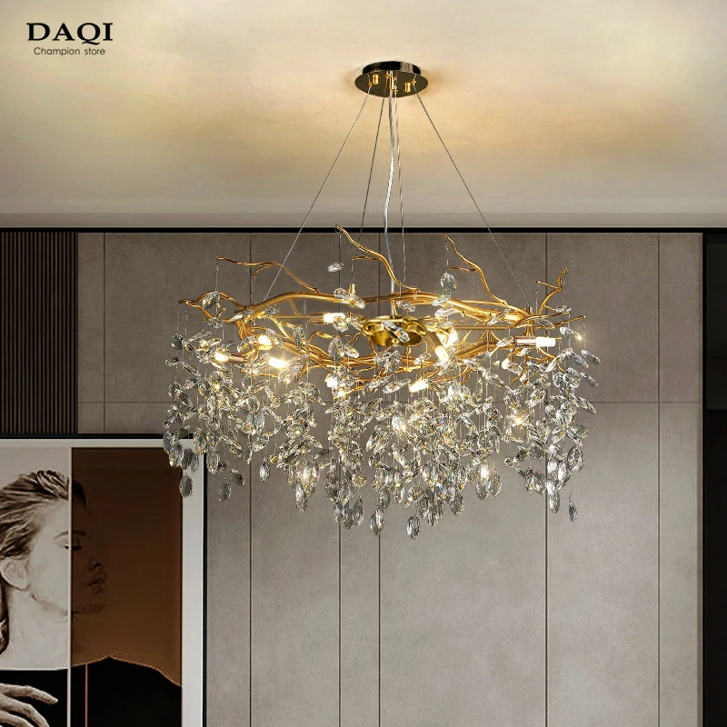 Bedroom LED crystal chandelier Living room crystal lamp Hotel decoration lighting chandelier Home entrance hall lamps wholesale