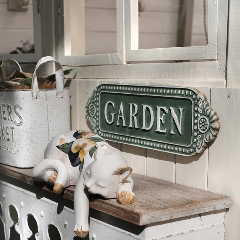 Outdoor Vintage Wall Art Decoration Wood Carving 3D Creative Garden Name Plate Wall Hangings Garden Decorations Beautiful Cute garden ornaments