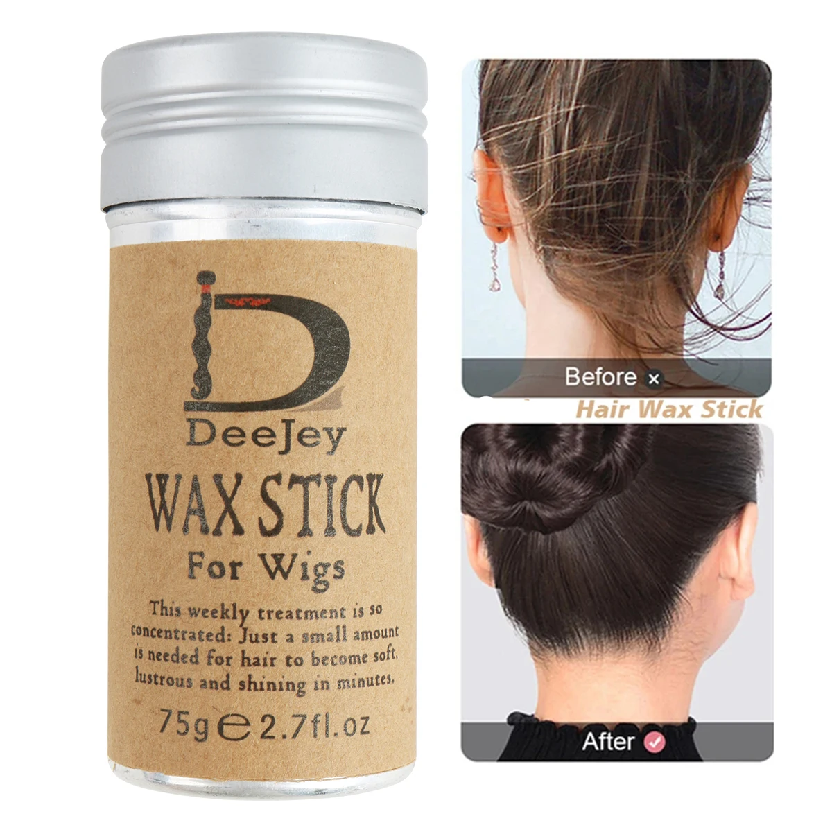 DeeJey Wig Edge Control Wax Stick-Invisible Grip for Lace Front Wigs/Cosplay/Daily No Residue, Portable Styling Pen