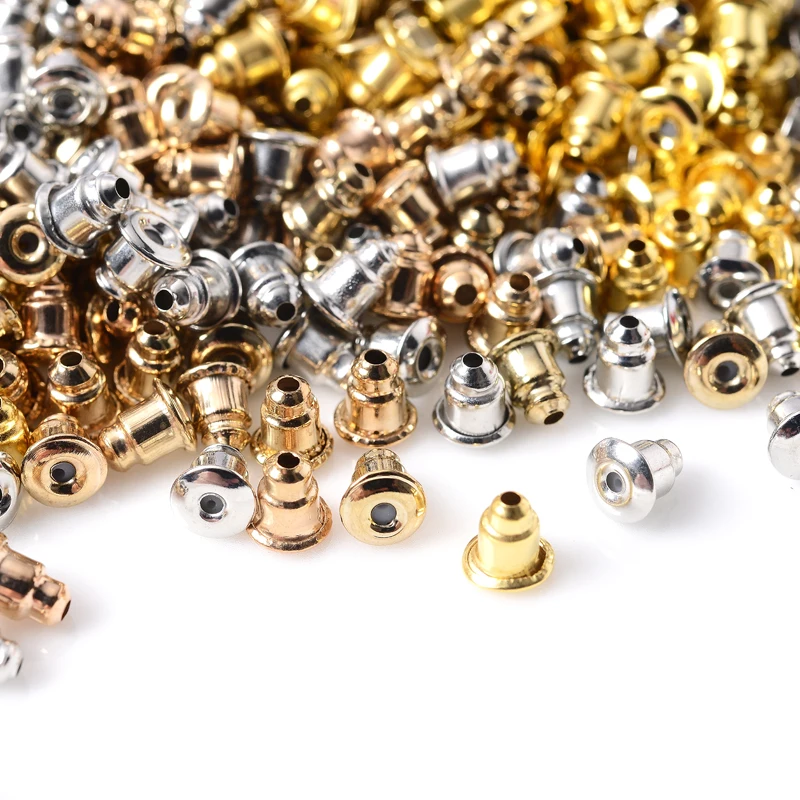 

300Pcs/lot Earring Studs Backs Stopper Scrolls Ear Findings Blocked Caps Earring Backs Stoppers for Jewelry Making Accessories