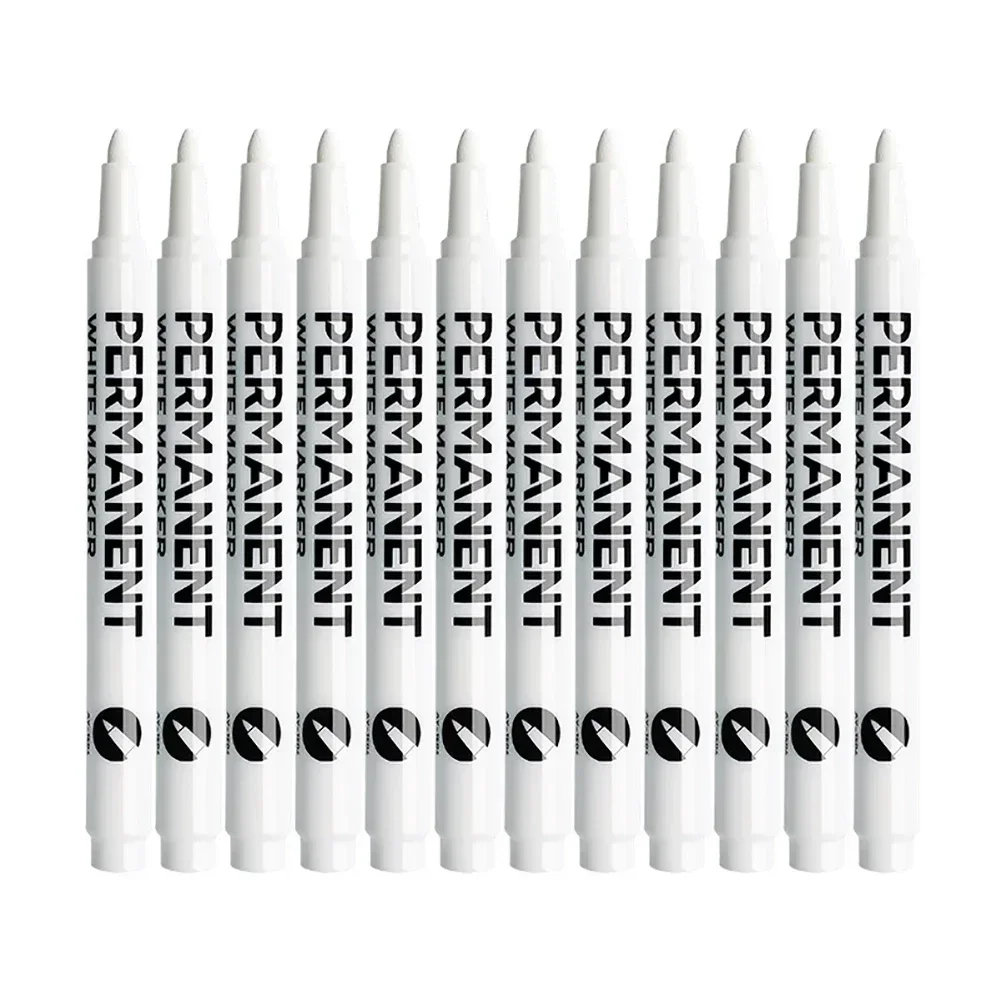 1/12Pcs Oily White Marker Pen Graffiti Pens Waterproof Permanent Gel Pencil Tire Painting Notebook Tyre Tread Environmental Pen 2