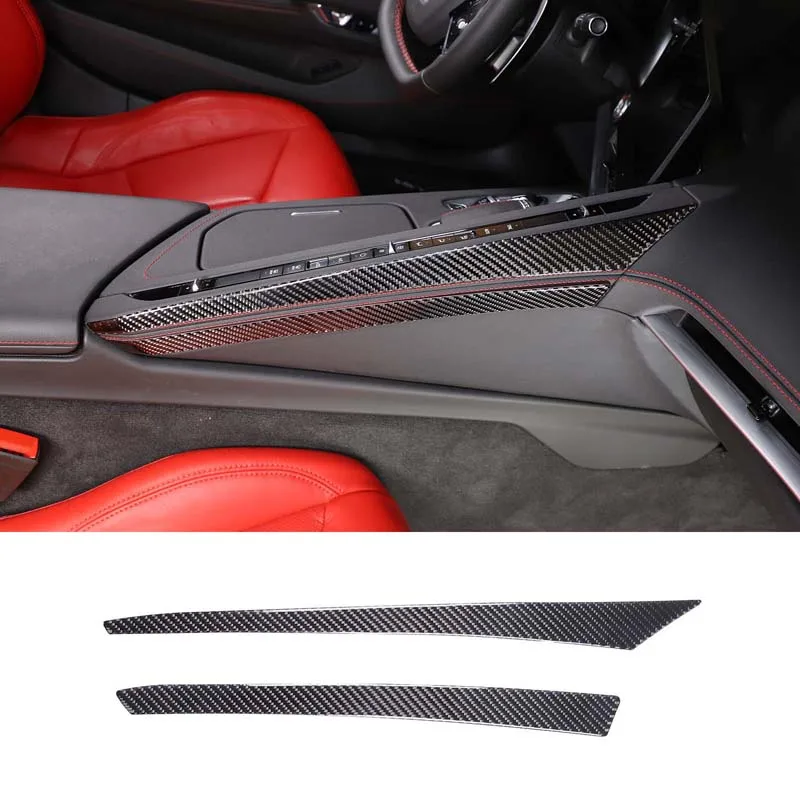 

Center Control Passenger Side Carbon Fiber Trim Strip Kit For Chevrolet Corvette C8 Stingray Z51 Z06 2020-2023 Car Accessories