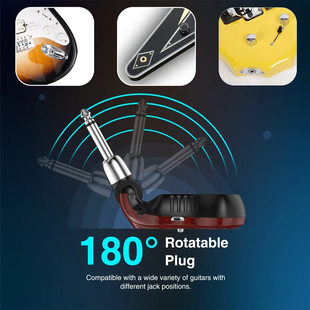 Lekato B6 미니 기타 앰프 W/5 Fx - Bluetooth 5.0 + Busking/침실용 충전식 배터리(Chorus/od/dist/wah)