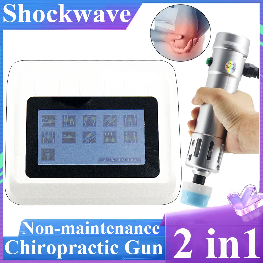 

250MJ Shockwave Chiropractic Gun 11 Heads Massager For New ED Treatment Pain Relief 2 IN 1 Relaxation Shock Wave Therapy Machine