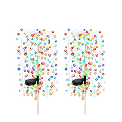 Solar - Powered LED Fairy Lights for Outdoor Decor - Firework Willow Tree Garden Pathway Ambiance Lights (Colorful 2pcs)