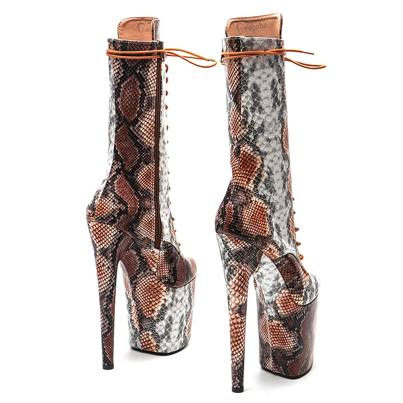 Leecabe 20cm/8inches Snake  upper Fashion   High Heel platform   Pole Dancing boot