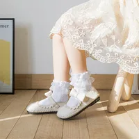 3/6 Pairs Girls Lace Ruffle Socks Cotton Breathable Comfy Adorable Princess-Style Kids Dance-Ready Socks with Frilly Trim 2