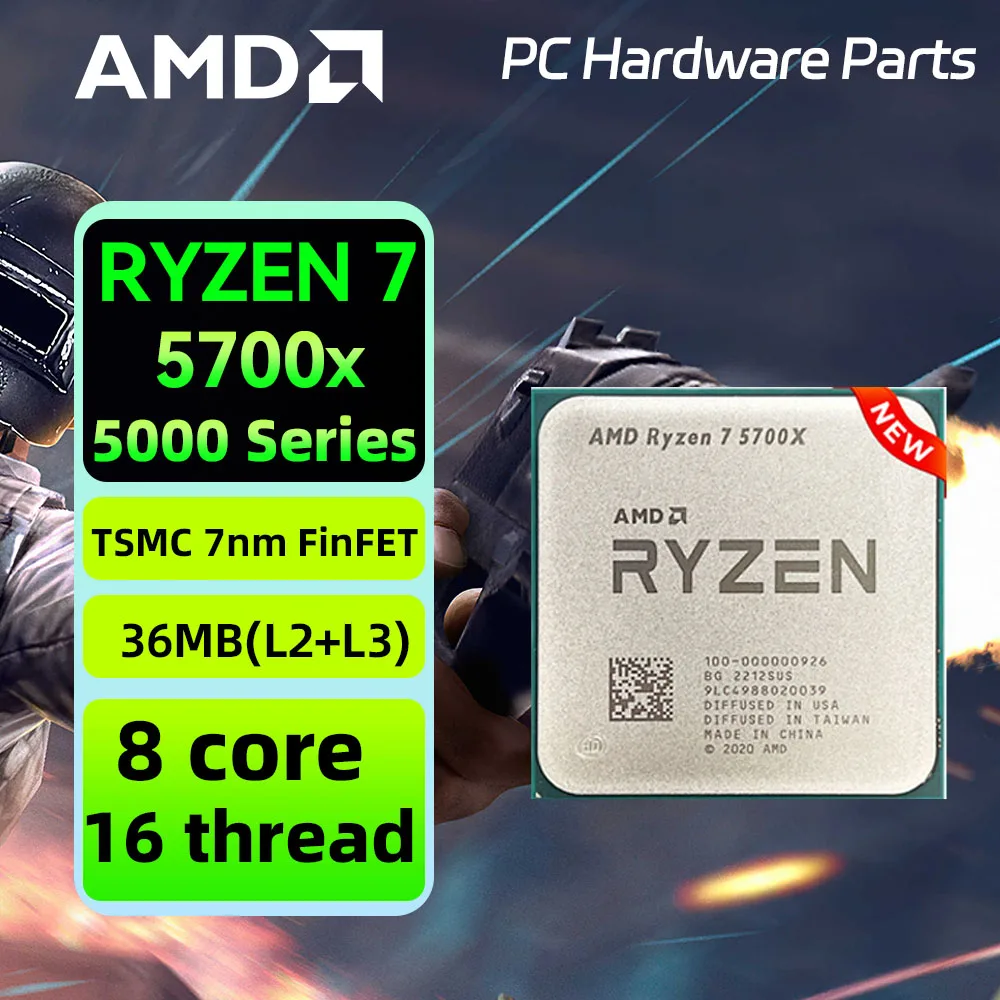 AMD nuevo procesador Ryzen 5700X CPU R7 5700X AM4 3,4 GHz Oito