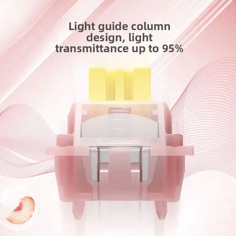Outemu Peach Silent Magnetic Switch 2핀 프리루브드 40g 작동력 키스트로크 조정 가능한 FPS 게임 AULA MCHOSE에 적합