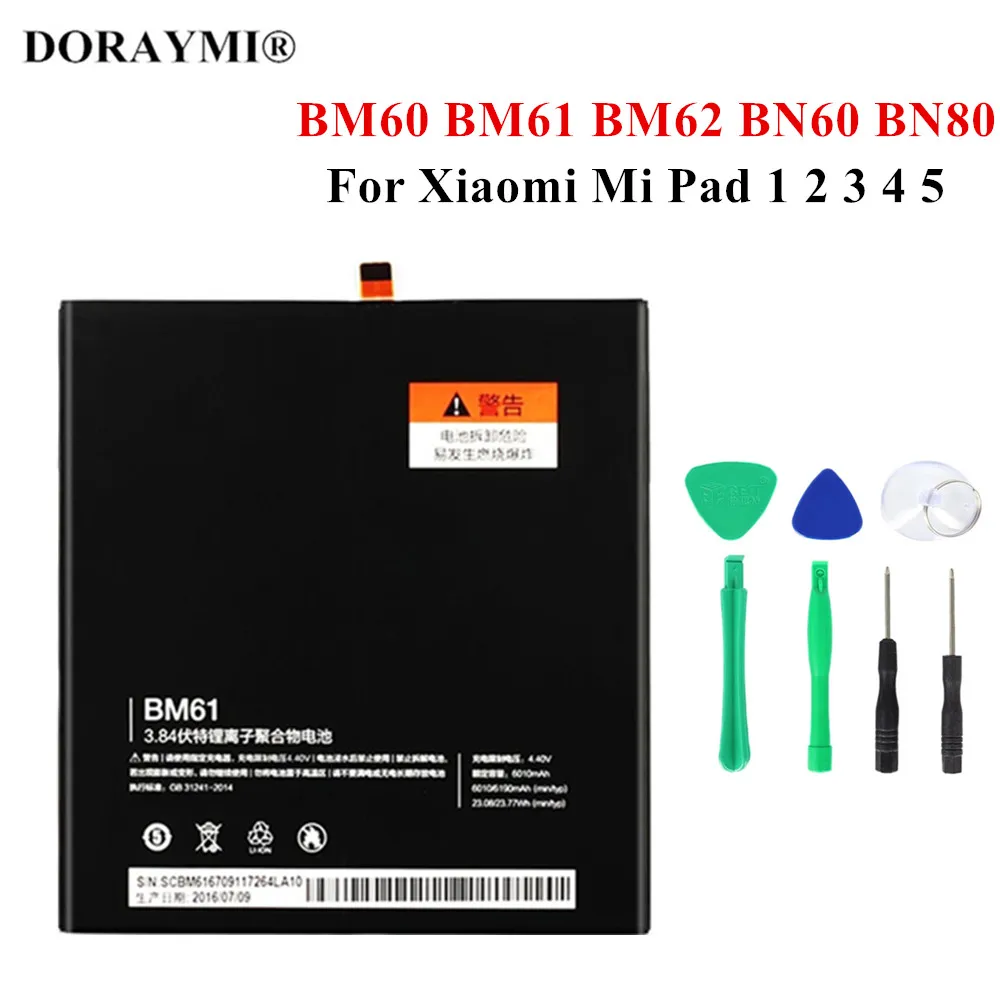 

Original BM60 BM61 BM62 BN60 BN80 Tablet Battery For Xiaomi Mi Pad 1 2 3 4 5 Mipad 1 2 3 4 5 Replacement Batteries