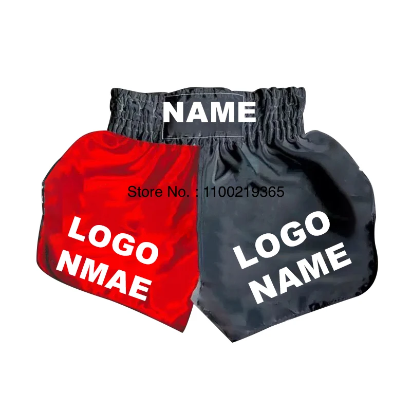 Muay Thai Shorts Boxing Shorts Personalization Name Fight Kickboxing Pants Kids Women Men Martial Arts MMA Clothing