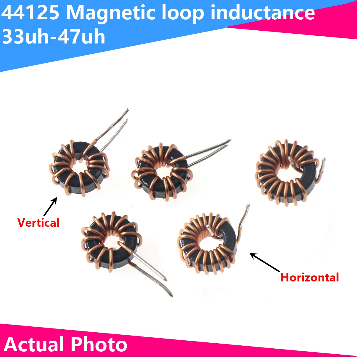 10Pcs Toroid core Inductors 44125 Winding Magnetic Inductance 22uH 33uH 47uH 68uH Inductor Sendust Magnetic Ring Inductor