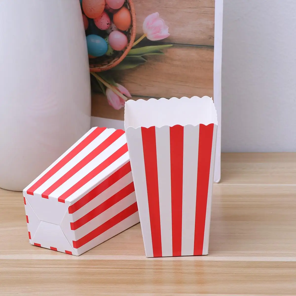 Popcorn Boxes Holder Containers Cartons Paper Bags Stripe Box 24pcs