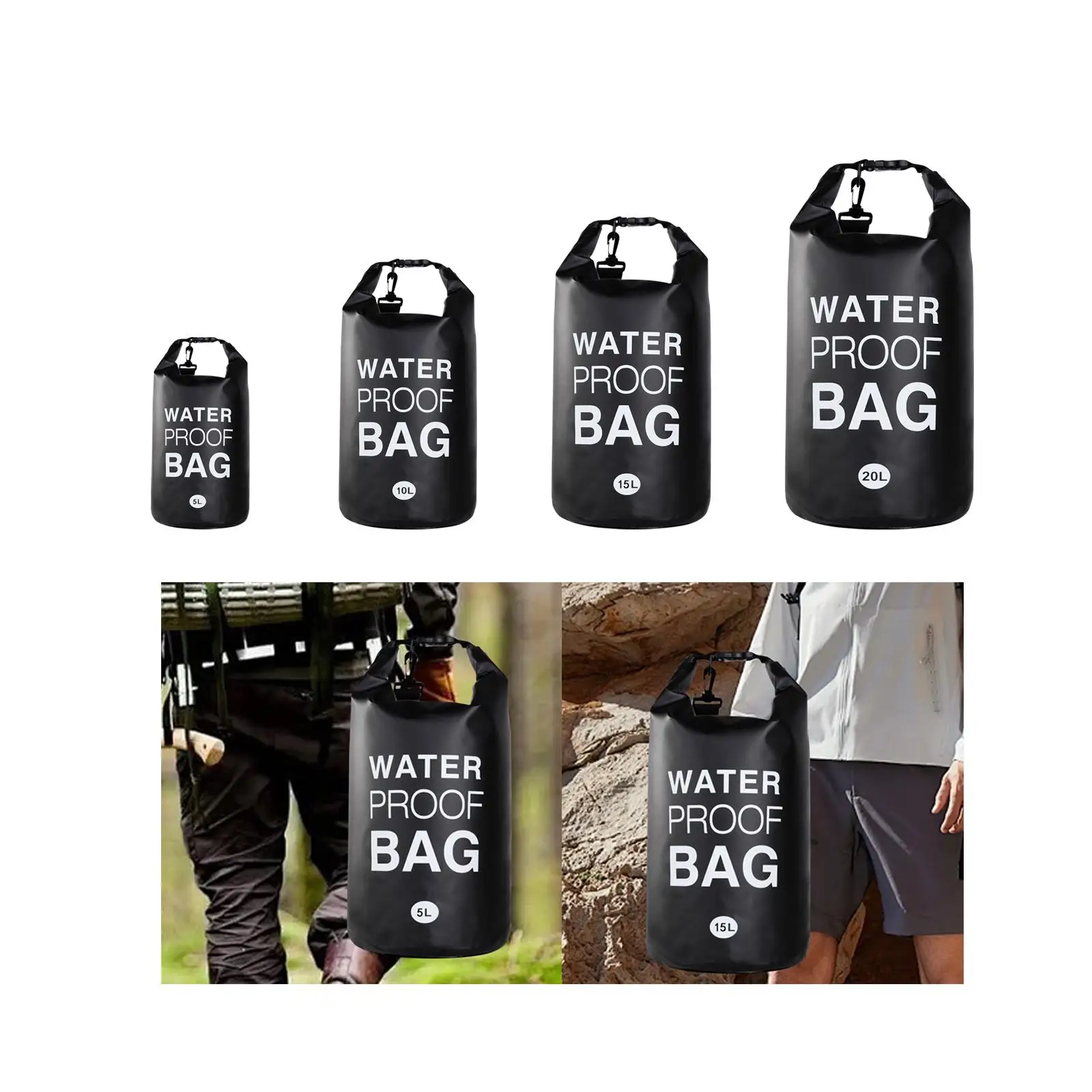 Waterproof Dry Bag Keeps Gear Dry Men Women Convenient Roll Top Sack Storage Bag for Fishing Camping Floating Swimming Rafting