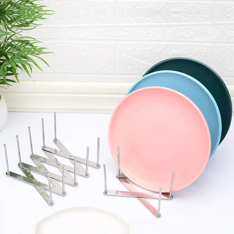 

Household Stainless Steel Storage Rack Multifunctional Creative Expandable Metal Tray Rack Pot Cover Dishes Drainage Arrangement