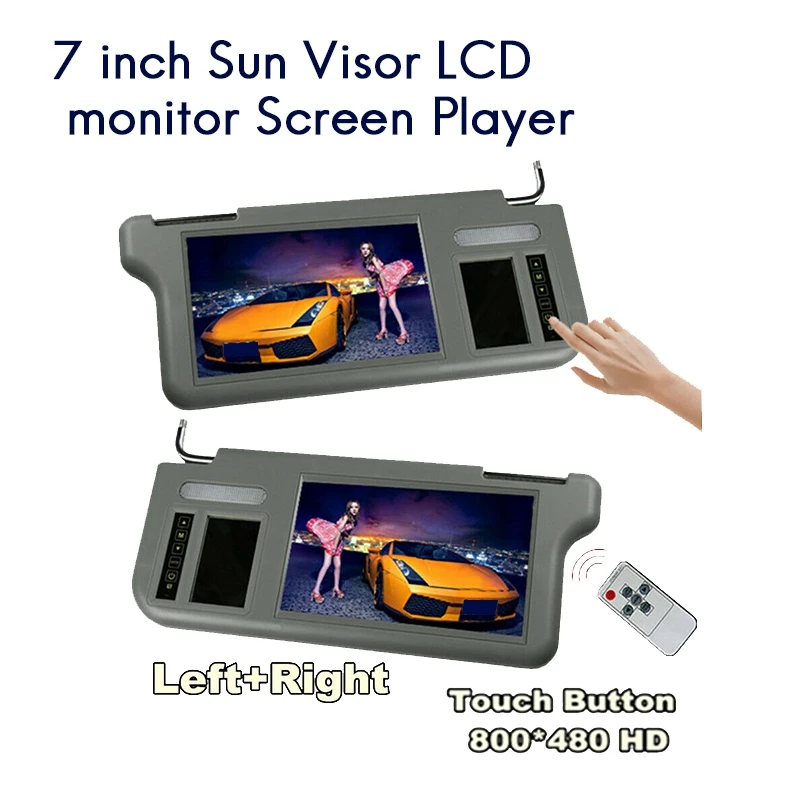 

7Inch Gray Car Sun Visor Rear View Mirror Screen LCD Monitor 2 Channel Video