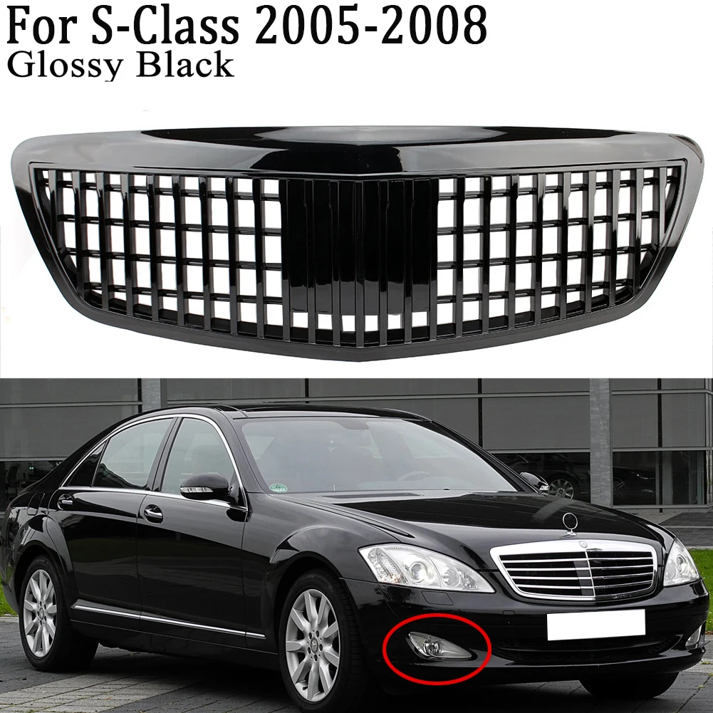 Front Racing Facelift Bumper Grilles For Mercedes Benz W221 S