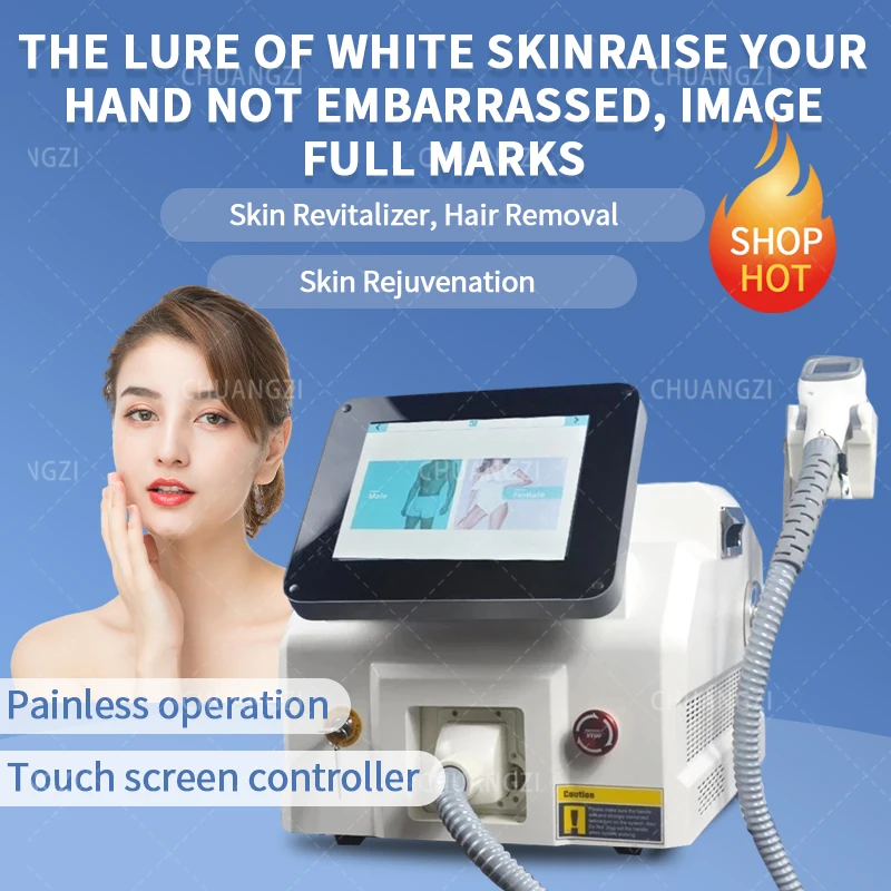 

New 2024 Diode Laser 808NM Hair Removal Machine 808 755 1064nm Alexandrite Strips 3 Wavelengths for Home and Salon 808 Remov